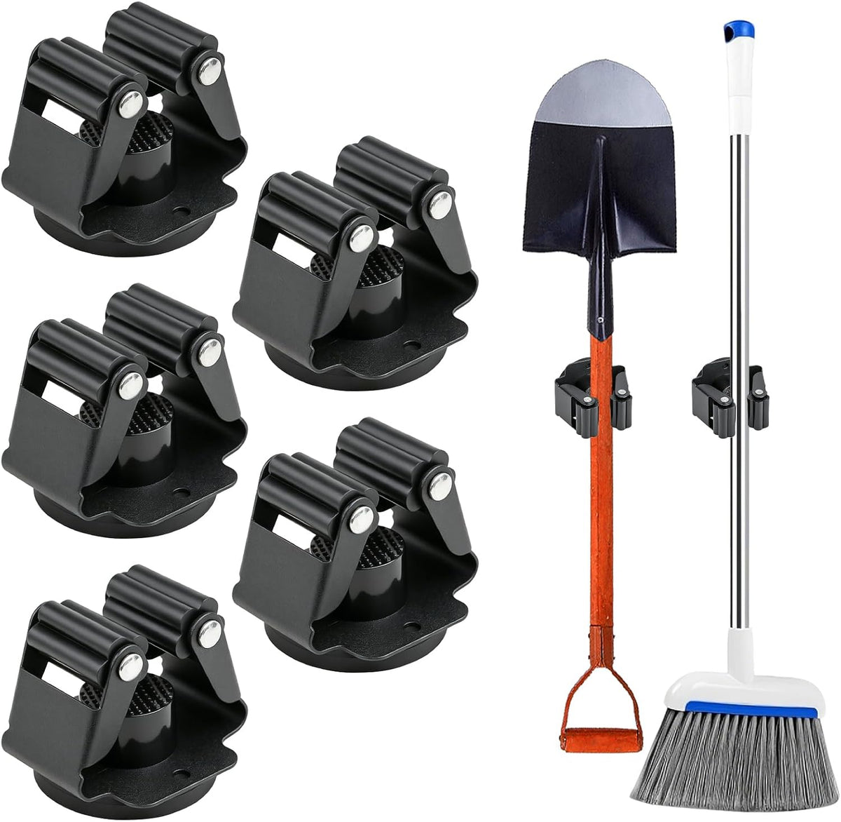 5Pcs Magnetic Broom Holder Wall Mount No-Drill