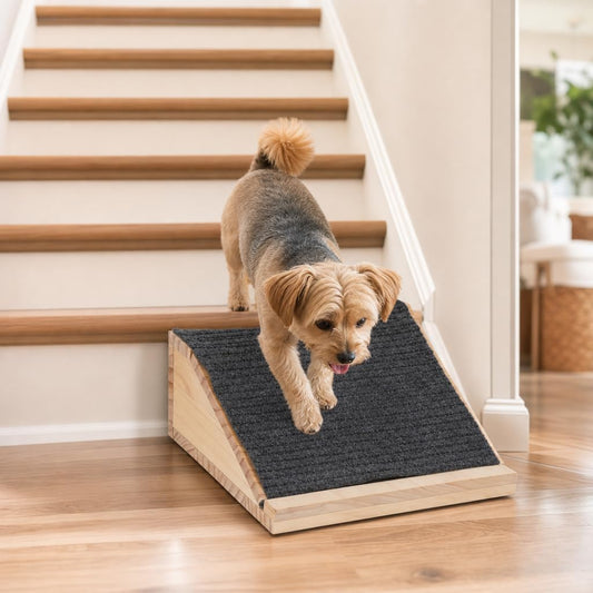 1-Pack Wooden Dog Ramp for Stairs，Stairs Ramp for Dog，Diy Assembly Required