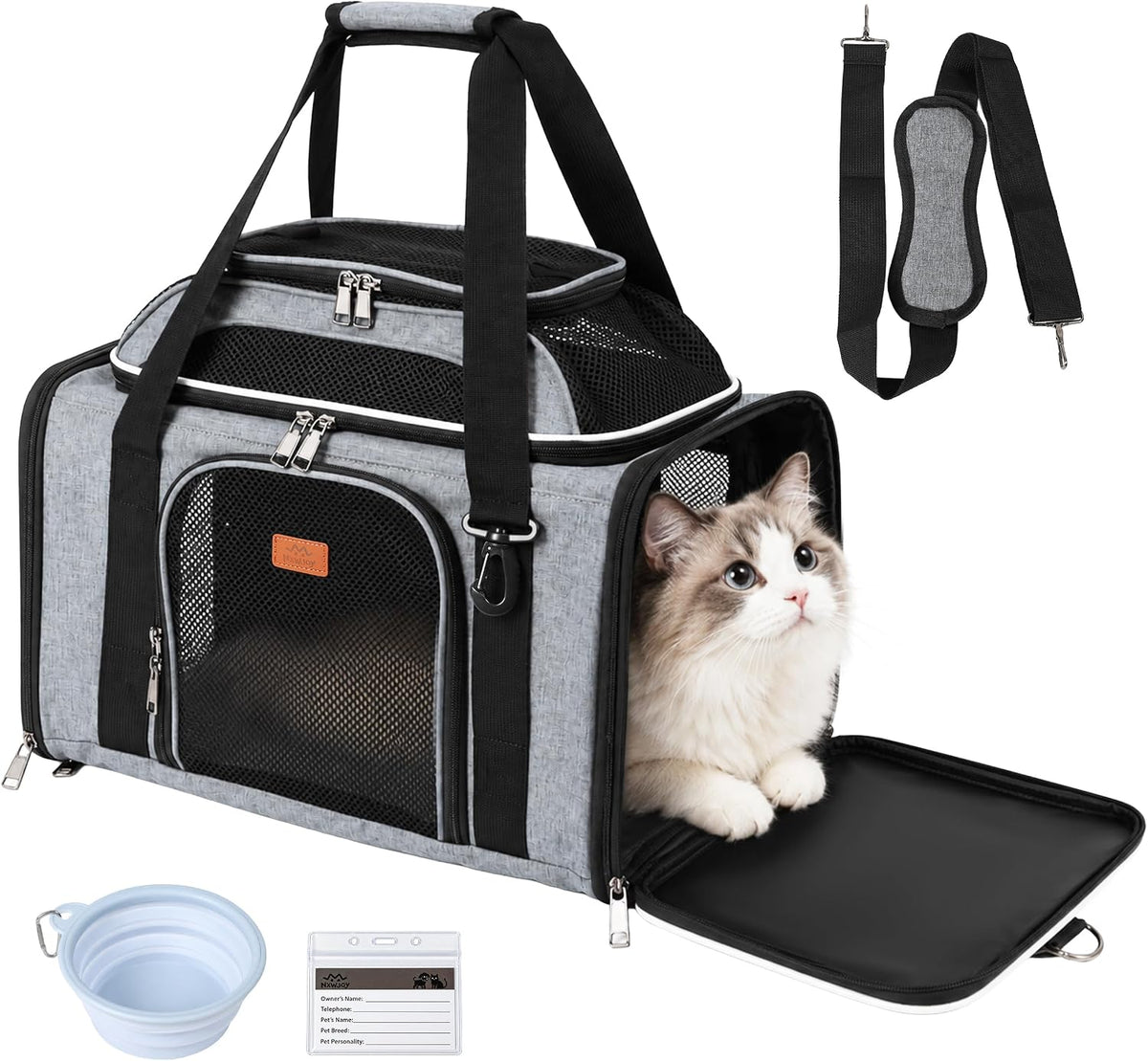 Top Expandable Cat Carrier, 17.7X11X11 Soft Foldable Pet Travel Bag