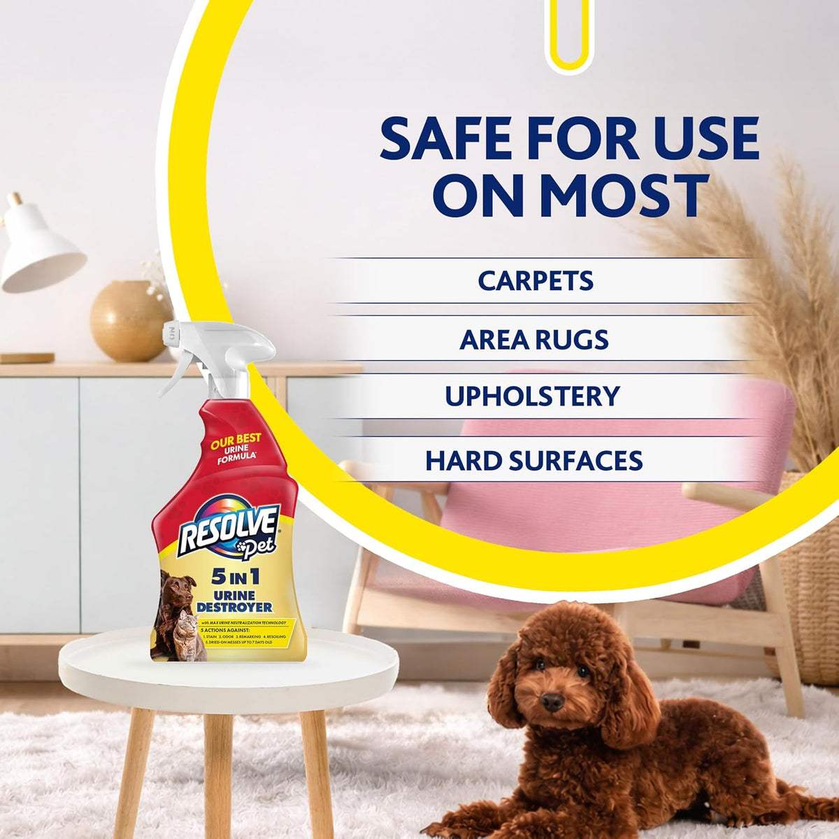 Resolve® 5-In-1 Urine Destroyer Carpet Cleaner Spray, Pet Stains, 22Oz