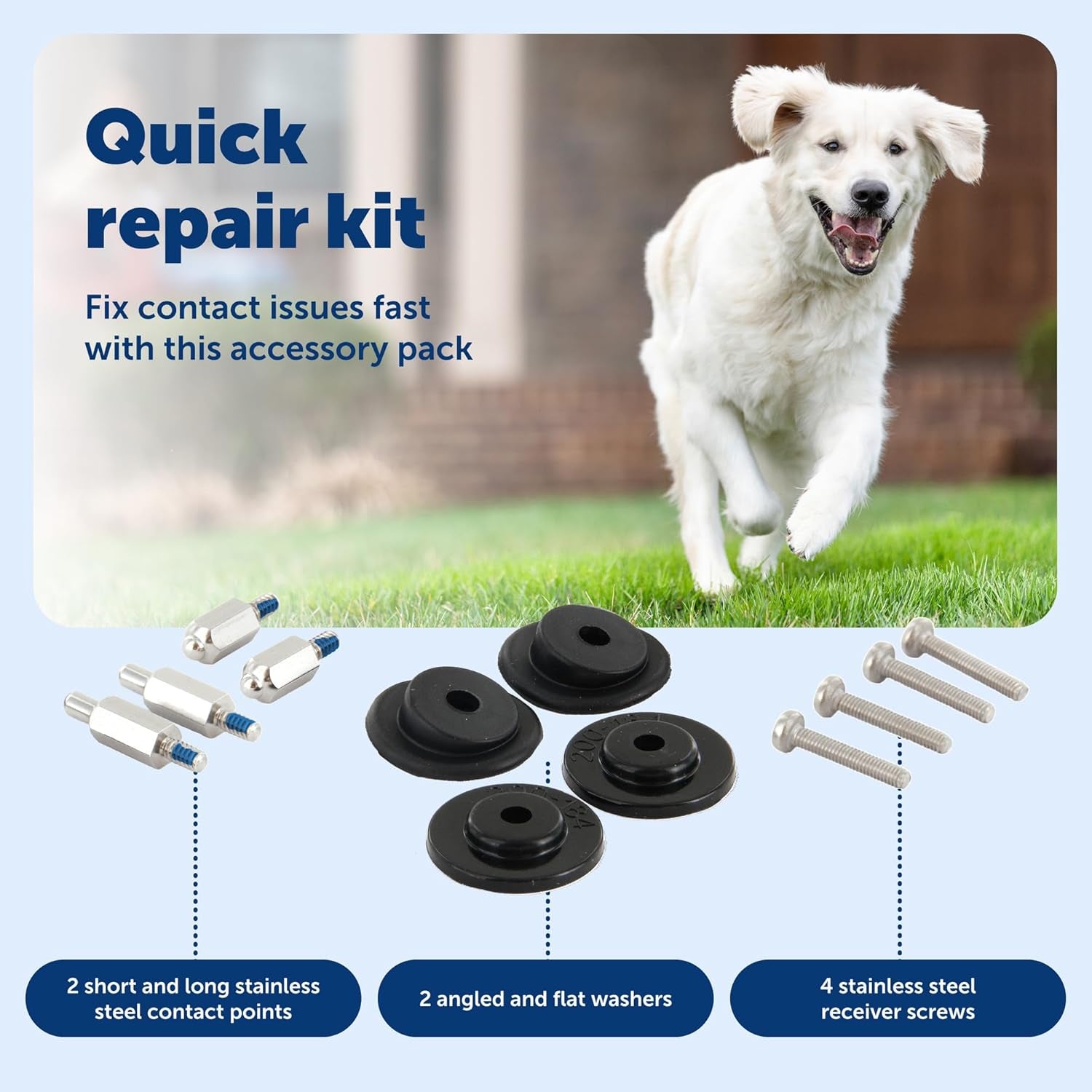 Petsafe Replacement Collar Accessory Kit for In-Ground & Wireless Dog Receiver Collars - Includes Short & Long Contact Points, Level Covers, Hardware from the Parent Company of Invisible Fence Brand