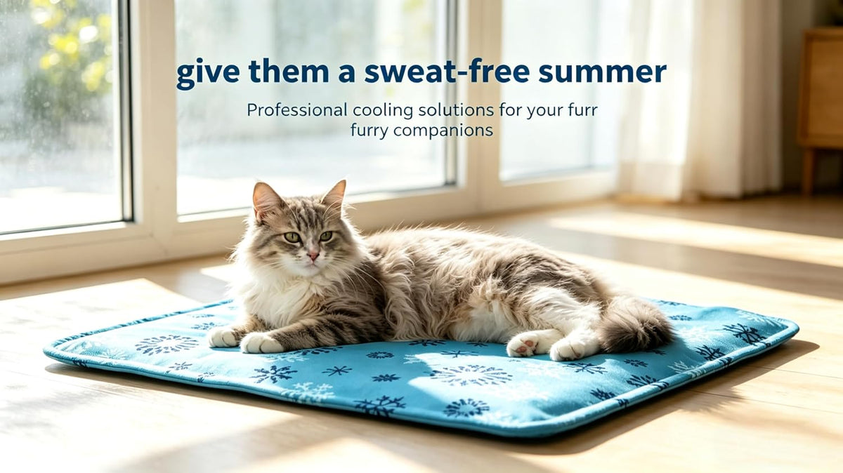 Zeqi Gel-Filled Cooling Mats for Cats Dogs Pets 17''X17'', Water-Proof Surface, Summer Dog Cool Mat, Cooling Cat Bed, Cool Mat, Ice Mat, Seat Cushion for Summer (Small, Snowflake)
