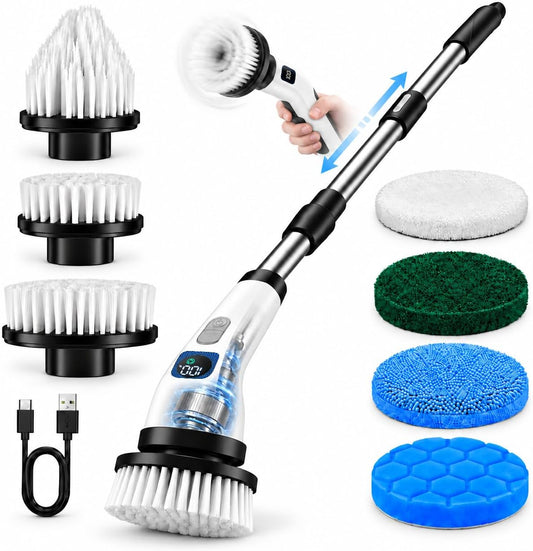 Lifeasy Cordless Electric Spin Scrubber with 7 Brush Heads