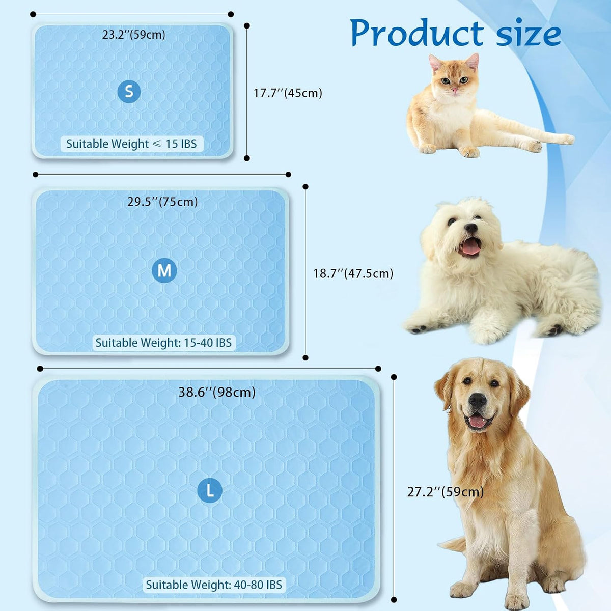 SISROL Arc-Chill Cooling Mat for Dogs & Cats, Anti-Slip Washable Cool Pad