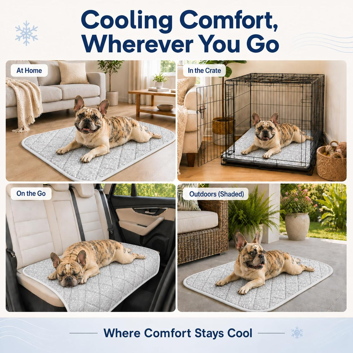 Cooling Mat for Dogs L – Q-Max>0.5, Color-Changing Pad, 36"X24"