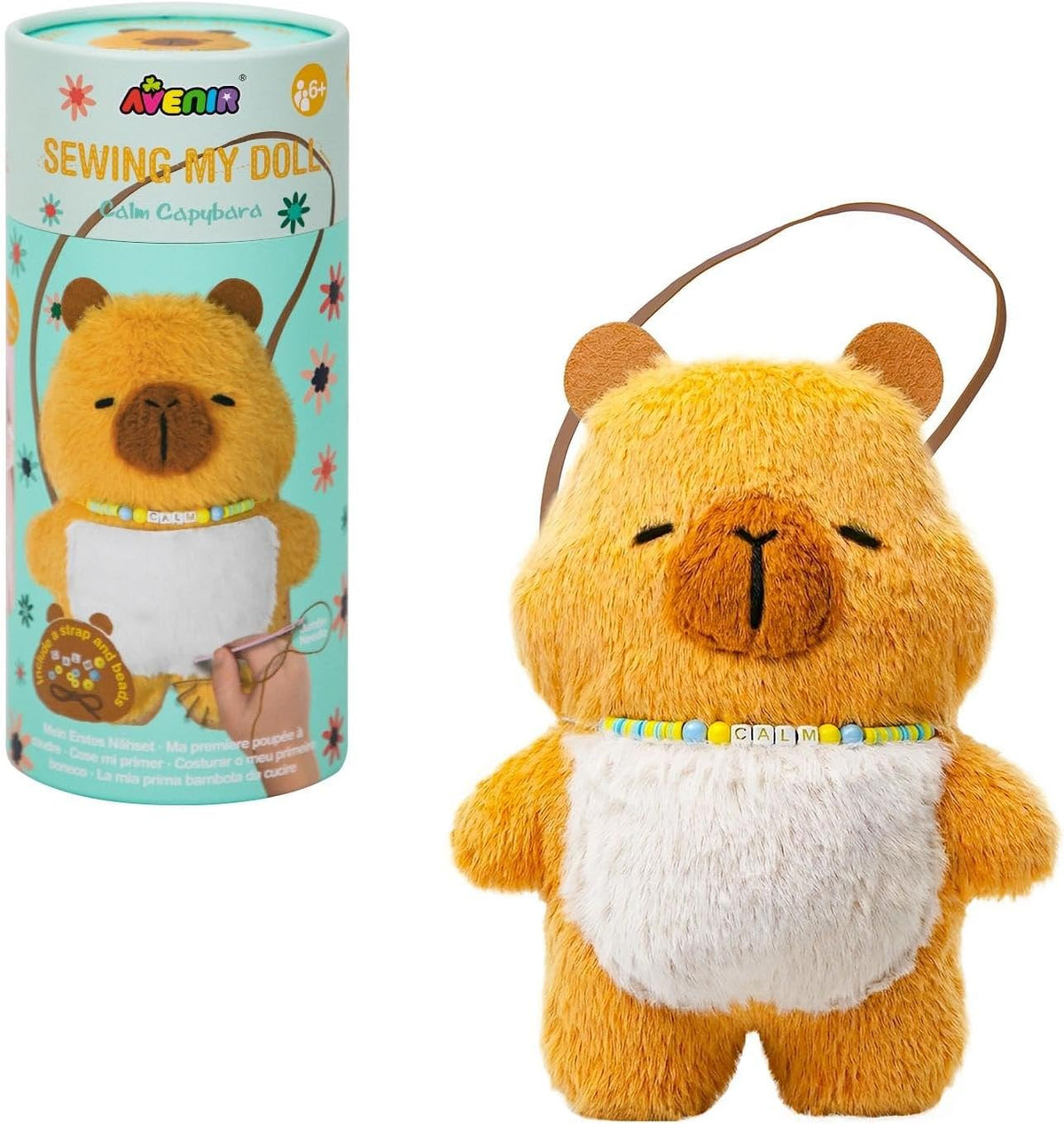 Avenir My First Sewing Kit Ages 6-8, Capybara Stuffed Animal Craft Set