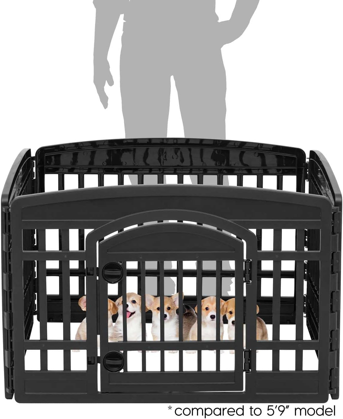 IRIS USA 4-Panel Dog Playpen, Pet Enclosure, White