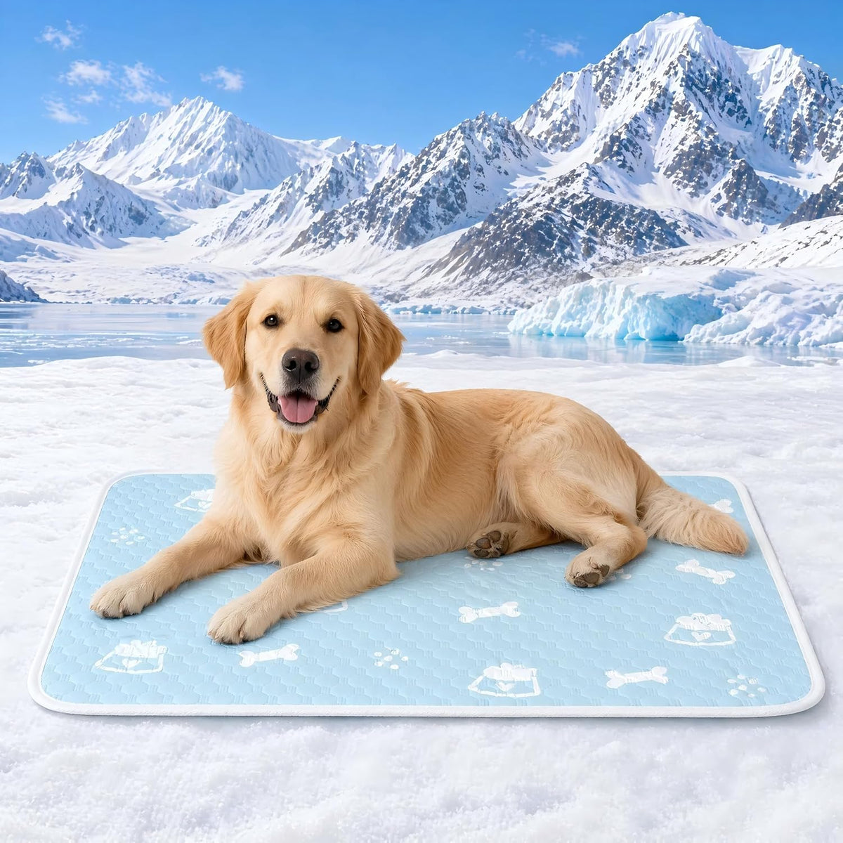 Cooling Mat for Dogs, No Gel, Ice Silk, Washable, Non-Slip, XL