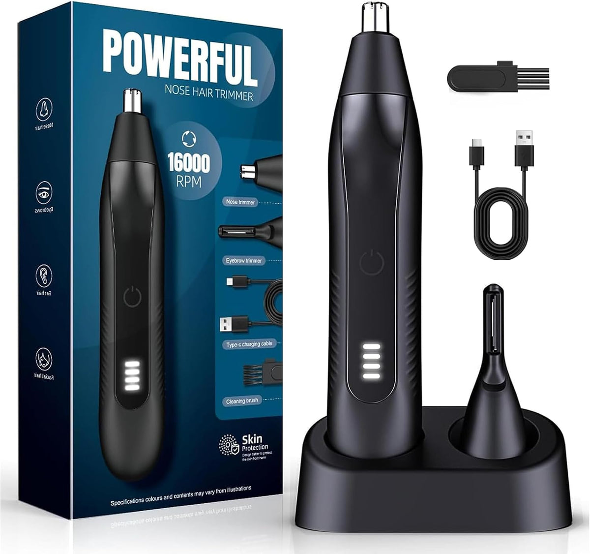 Nose Hair Trimmer for Men, Electric Nose Ear Eyebrow Facial Grooming Kit