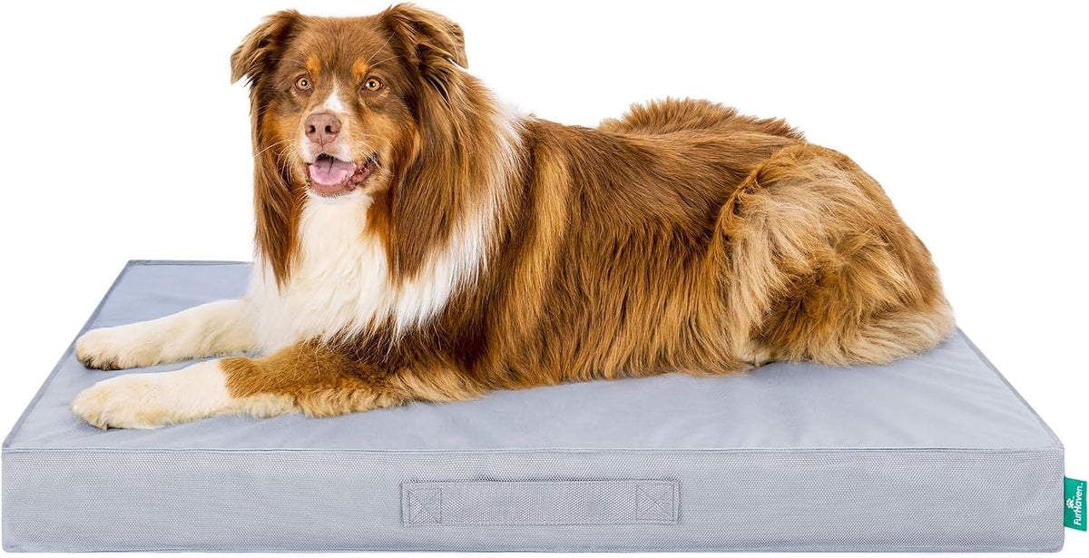 Furhaven Jumbo Cooling Gel Dog Bed – Indoor/Outdoor Water-Resistant Orthopedic Mattress Pet Bed, Removable Washable Cover, Gray Mist