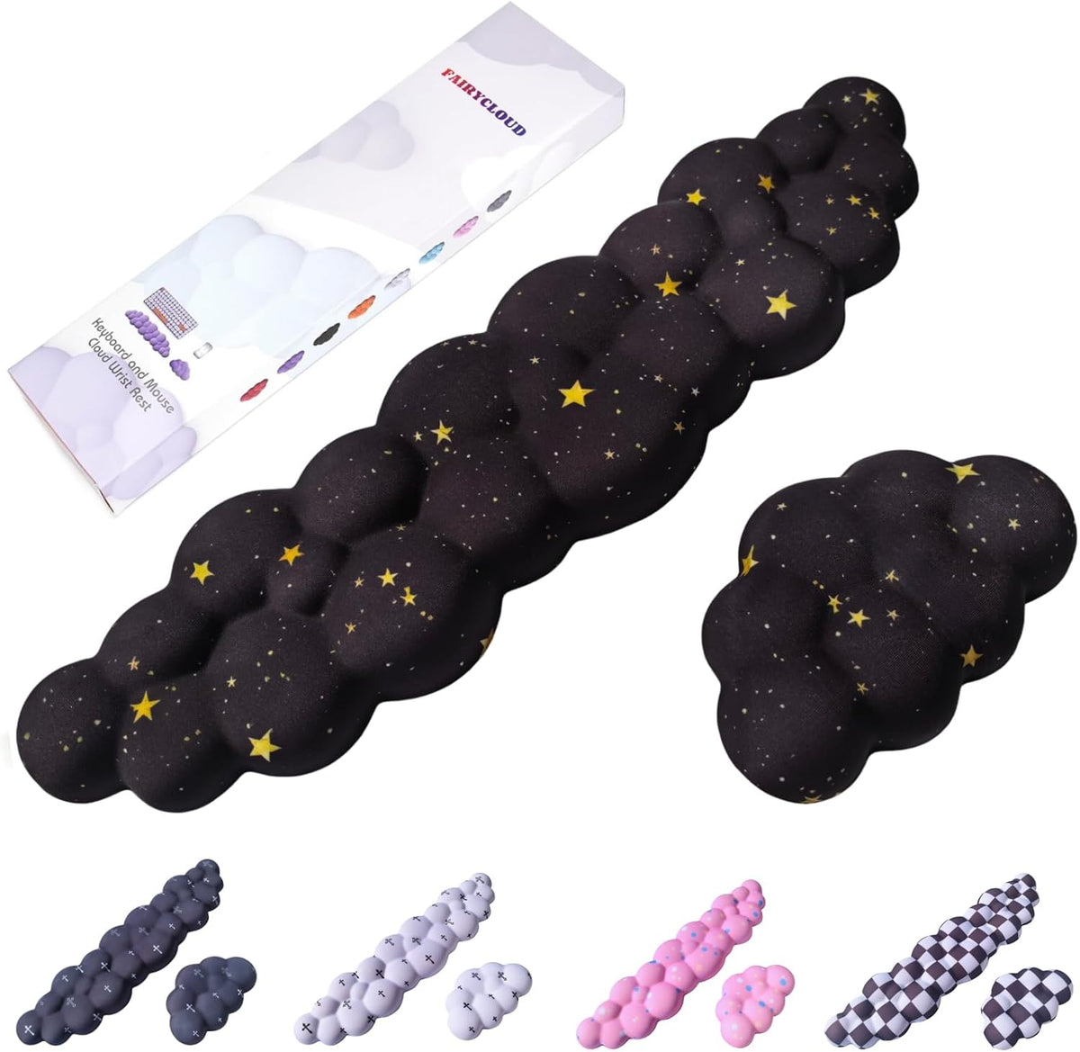 Cloud Wrist Rest Set for Keyboard & Mouse. Silky Fabric Surface