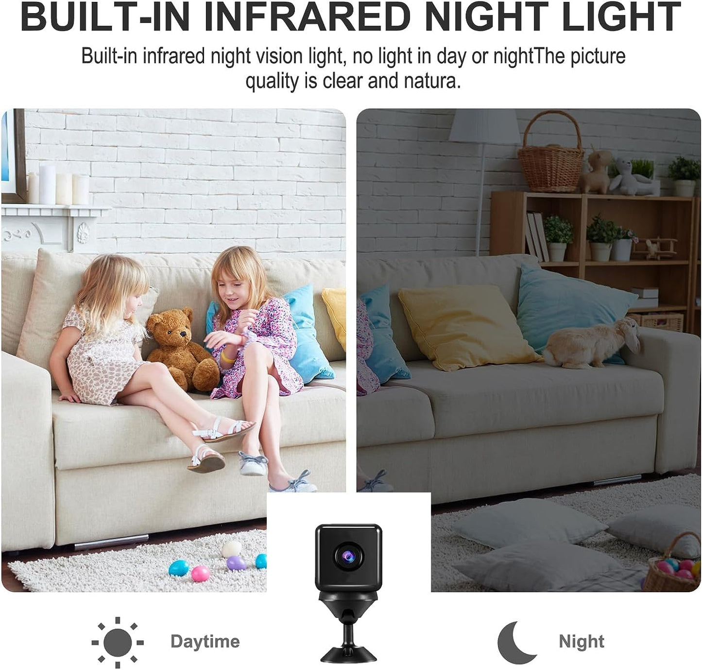 2K Minismart Hidden HD Cameras Wireless Wifi Camera for Home Security - Night Vision, Motion Detection, Built - in Battery, App Control (Ios & Android) - Ideal Indoor Nanny, Pet & Dog Camera