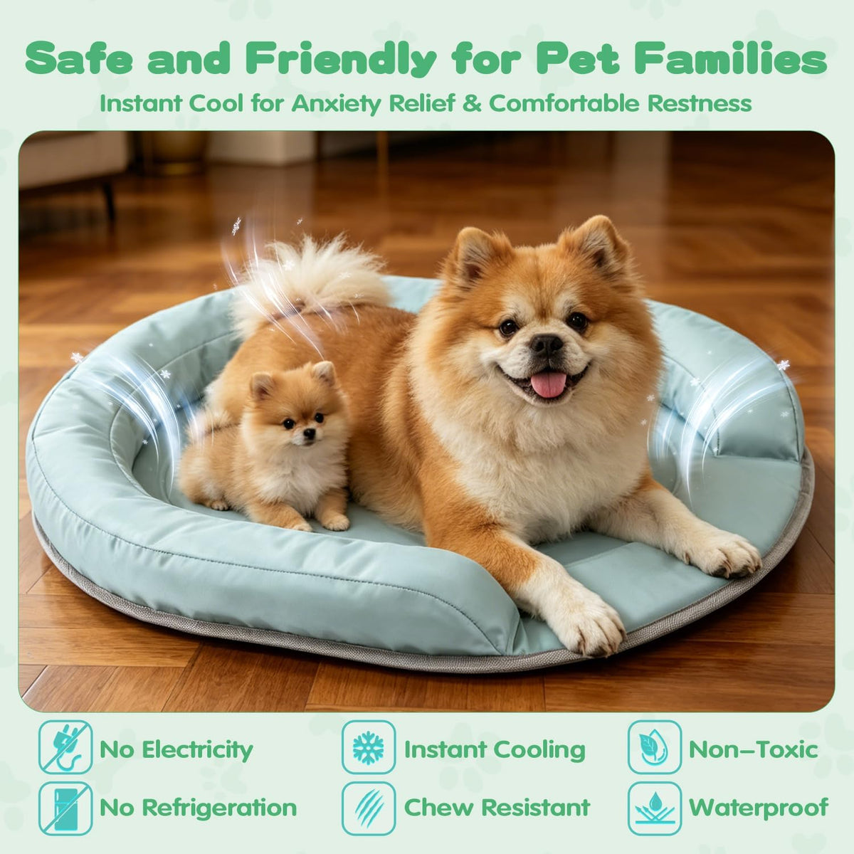 Water Cooling Mat for Dogs: Reusable Water Pad Instant Heat Relief