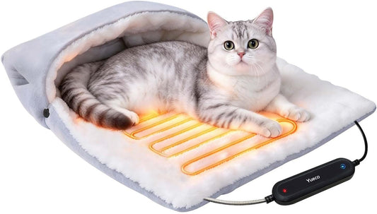 Convertible Heated Cat Bed Mat, Large Pet Heating Pad Heating Blanket