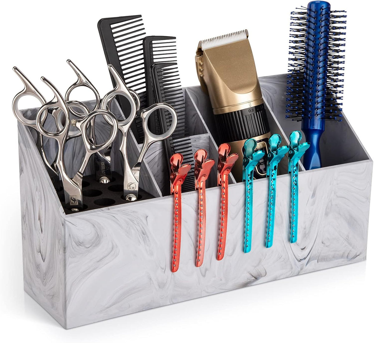 Noverlife Salon Shear Holder, Hair Stylist Shears Rack Neat Desk Organizer