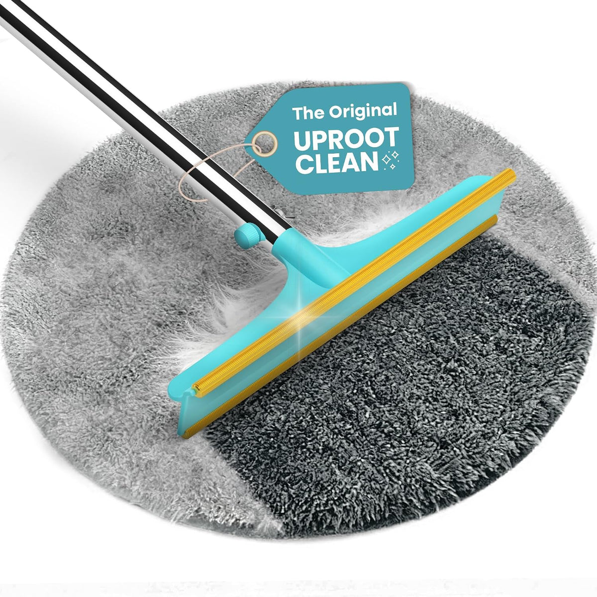 Uproot Clean Xtra Carpet Rake for Pet Hair Removal 60" Telescopic Handle