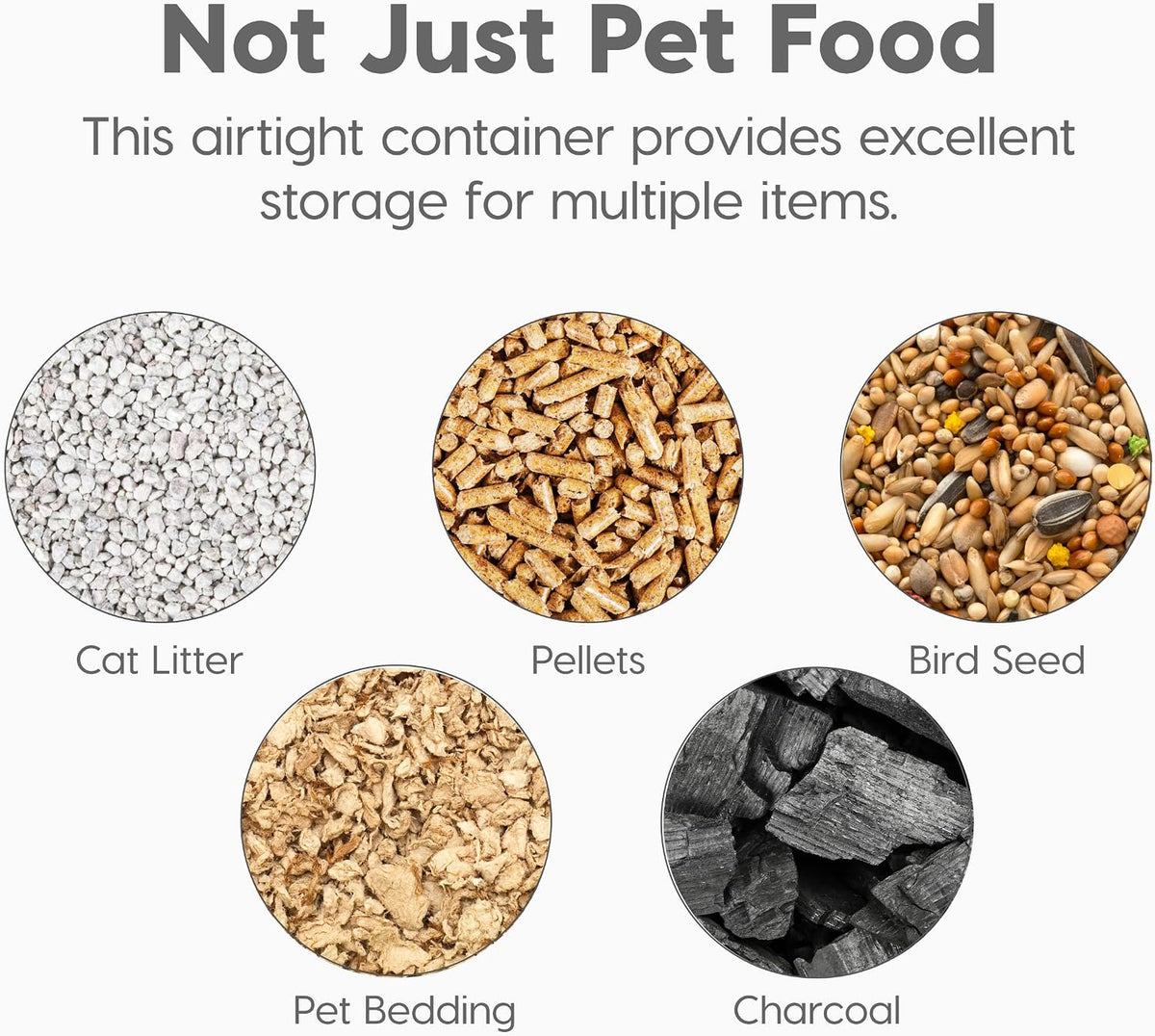 IRIS USA Dog Food Storage Container, up to 25 Lbs, Clear/Gray, Made in USA