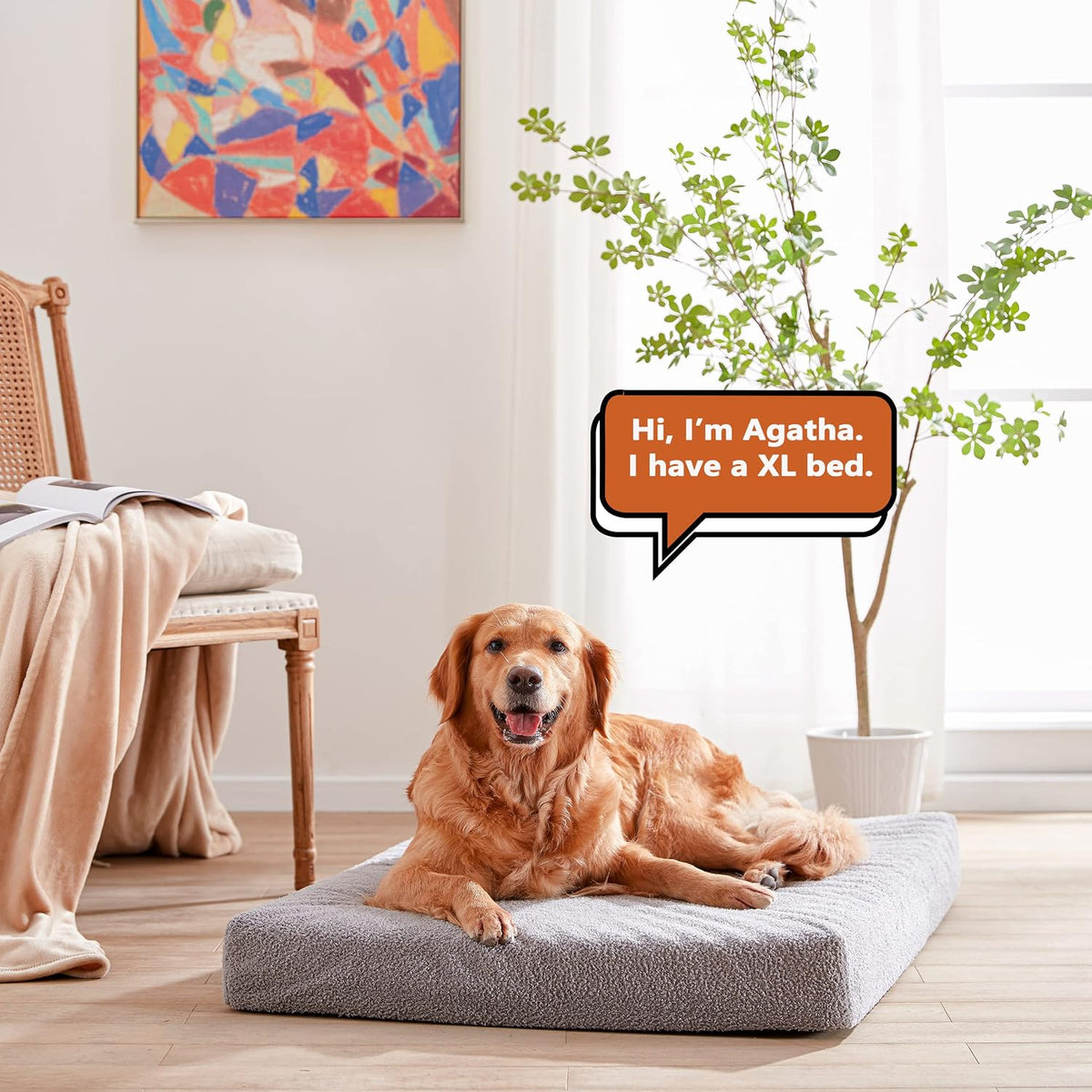 Orthopedic Extra Large Dog Bed for Large Dogs, 41 Inches XL Washable with Waterproof Liner and Cooling Gel Memory Foam, Fits up to 90 Lbs Pets