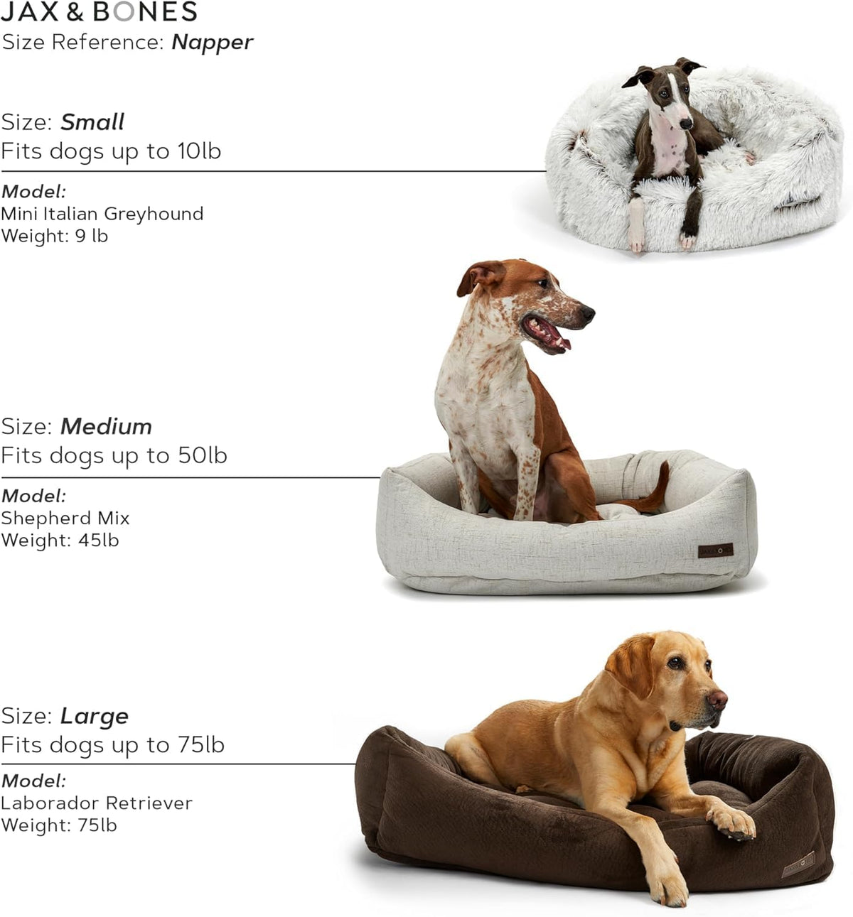 Jax & Bones Napper Grey Corduroy Dog Bed W/Bolstered Sides