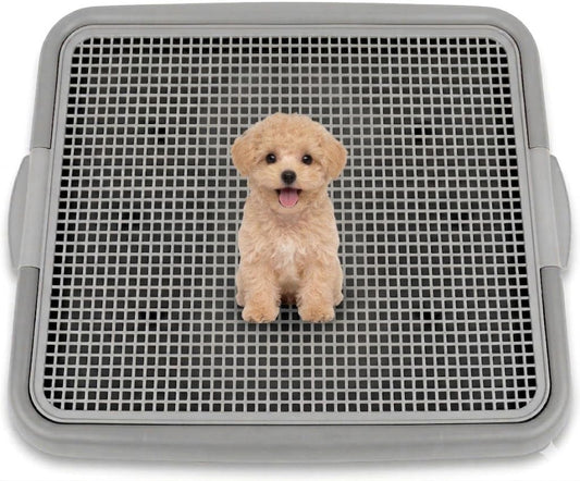 UPIT Puppy Potty Tray with Mesh – Dog Pee Pad Holder for Small Dogs & Puppies, Indoor Dog Potty Training Toilet, Plastic Leak-Proof Dog Potty Tray (Small - 20 X 16 In)