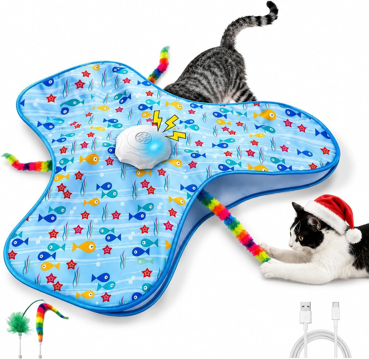 Interactive Cat Toys for Indoor Cats, Hide and Seek, 3 Smart Modes, 2500Mah