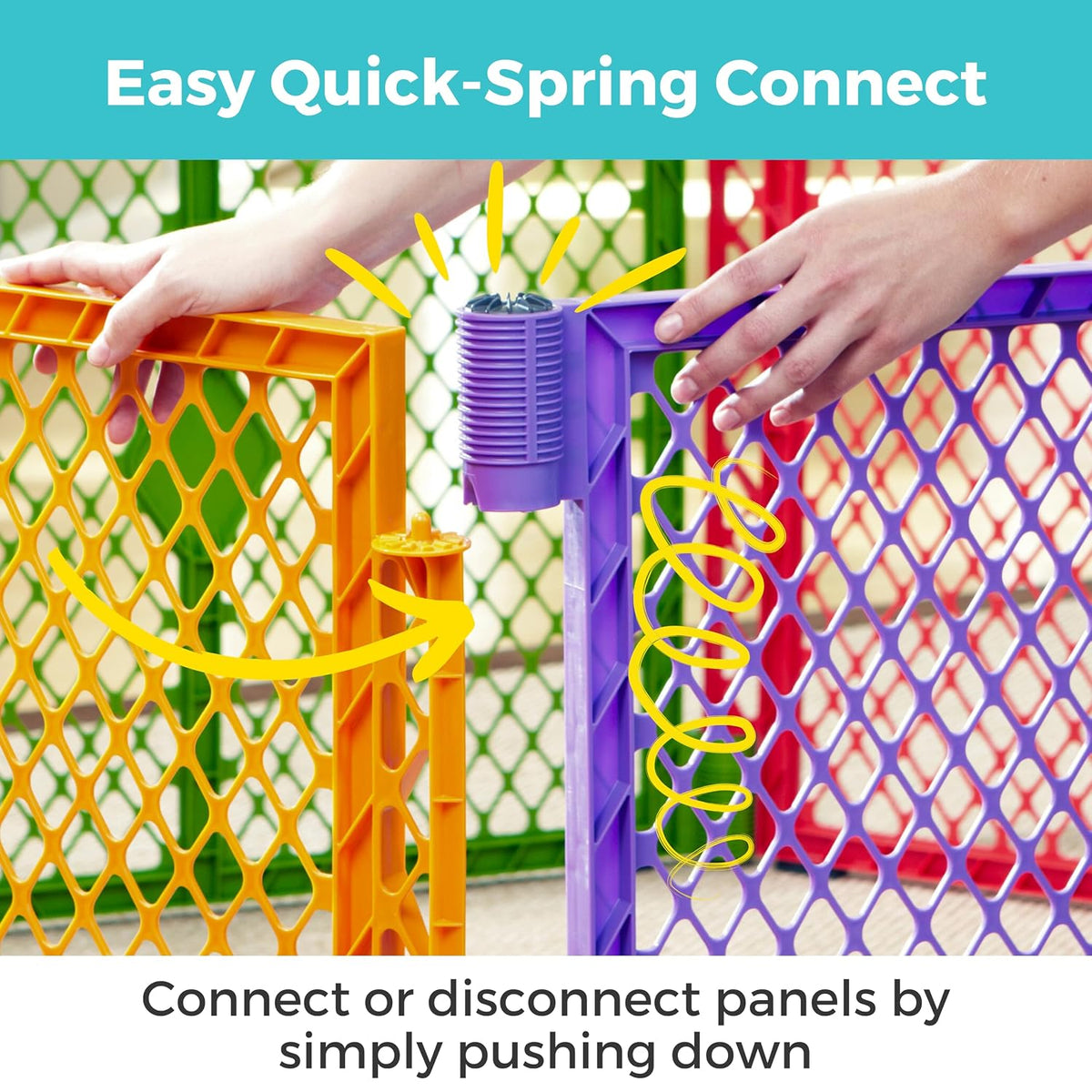 Toddleroo Superyard Ultimate: 6-Panel Baby Playard with Door; Colorplay