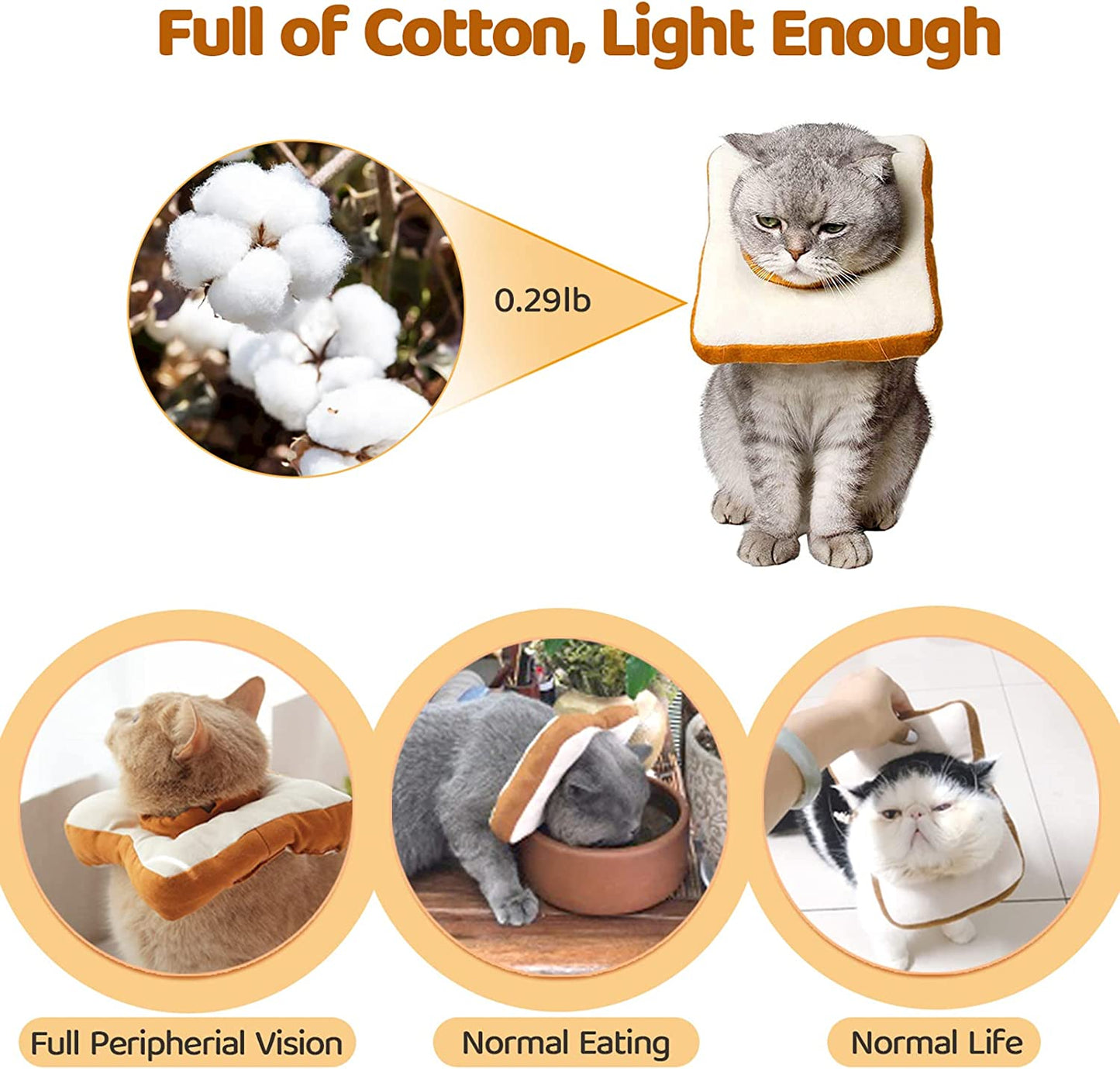 Amakunft Adjustable Cat Cone Collar Soft, Cat Recovery Collar, after Surgery Neck Cone, Elizabethan Collar for Kitten