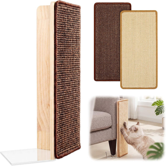 Wesiti 1 Pcs Corner Cat Scratcher 24" Sisal Post with 2 Refill Mats, Corner