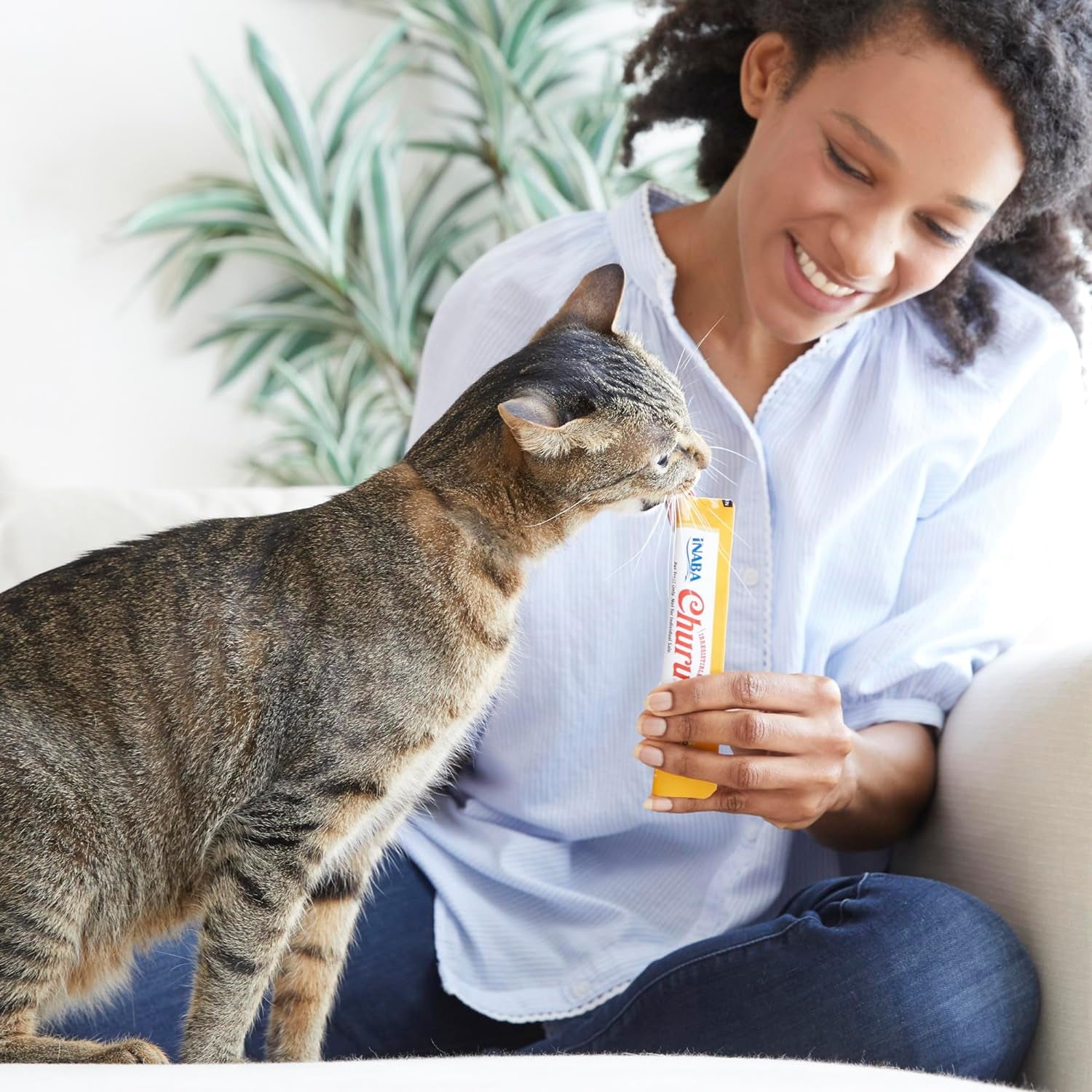 INABA Churu Cat Treats, Lickable, Squeezable Creamy Purée Cat Treat with Green Tea Extract & Taurine, 0.5 Ounces Each Tube, 40 Tubes, Chicken Variety Box