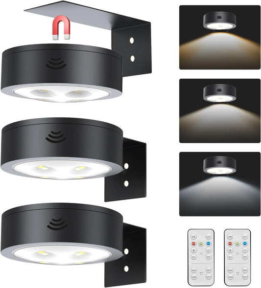 LED Picture Light Wireless Battery Operated Poster Light,Remote Control Painting Lights,Timer and Dimmable Art Light for Wall,Magnetic Accent Display Wall Light for Artworking,Wall Decor Puck Lights
