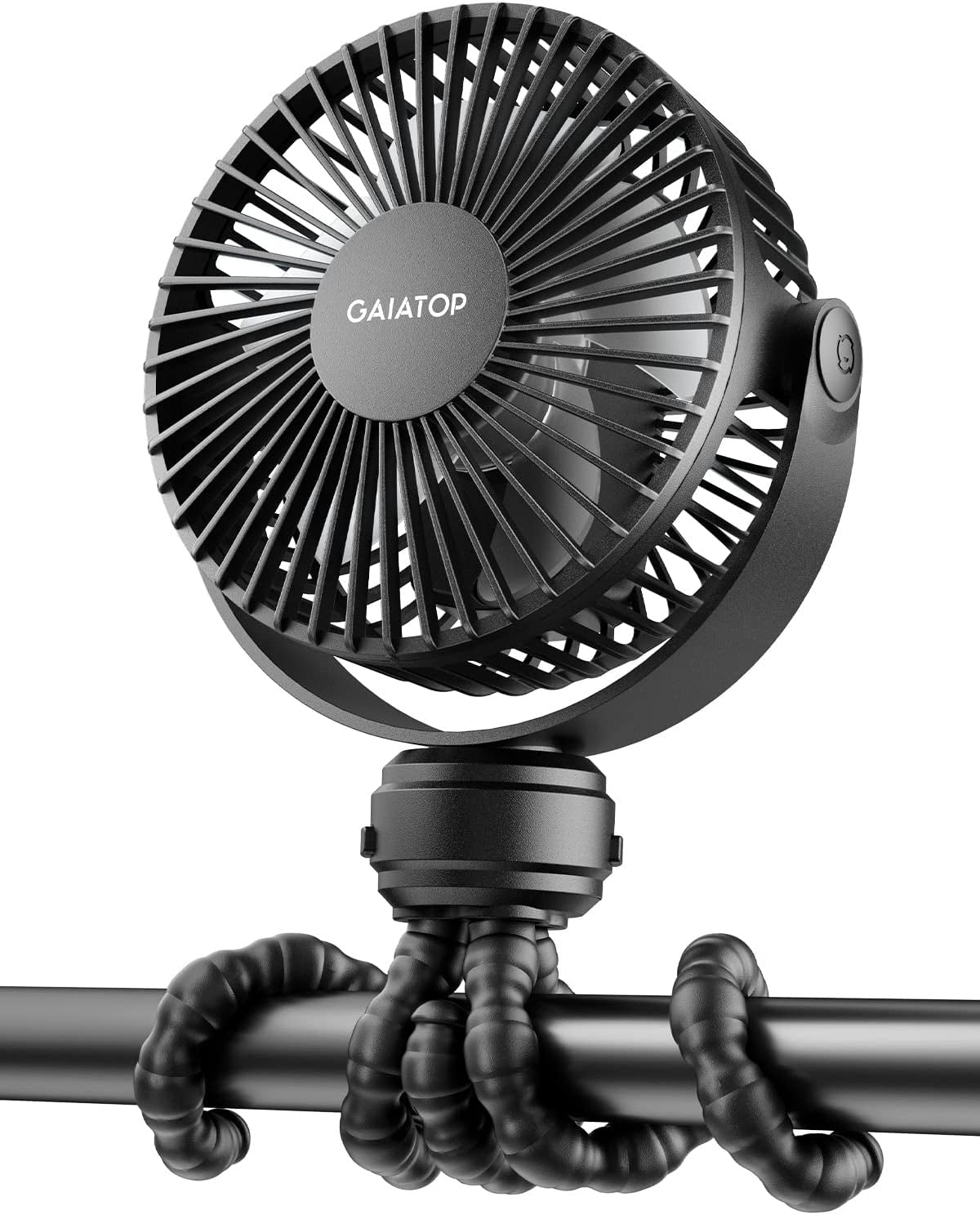 Gaiatop Mini Portable Stroller Fan, Small Clip on Fan 3 Speed Rechargeable