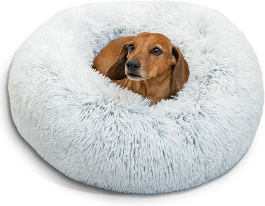 Best Friends by Sheri Original Calming Donut Dog Bed, Frost Gray, Small 23"