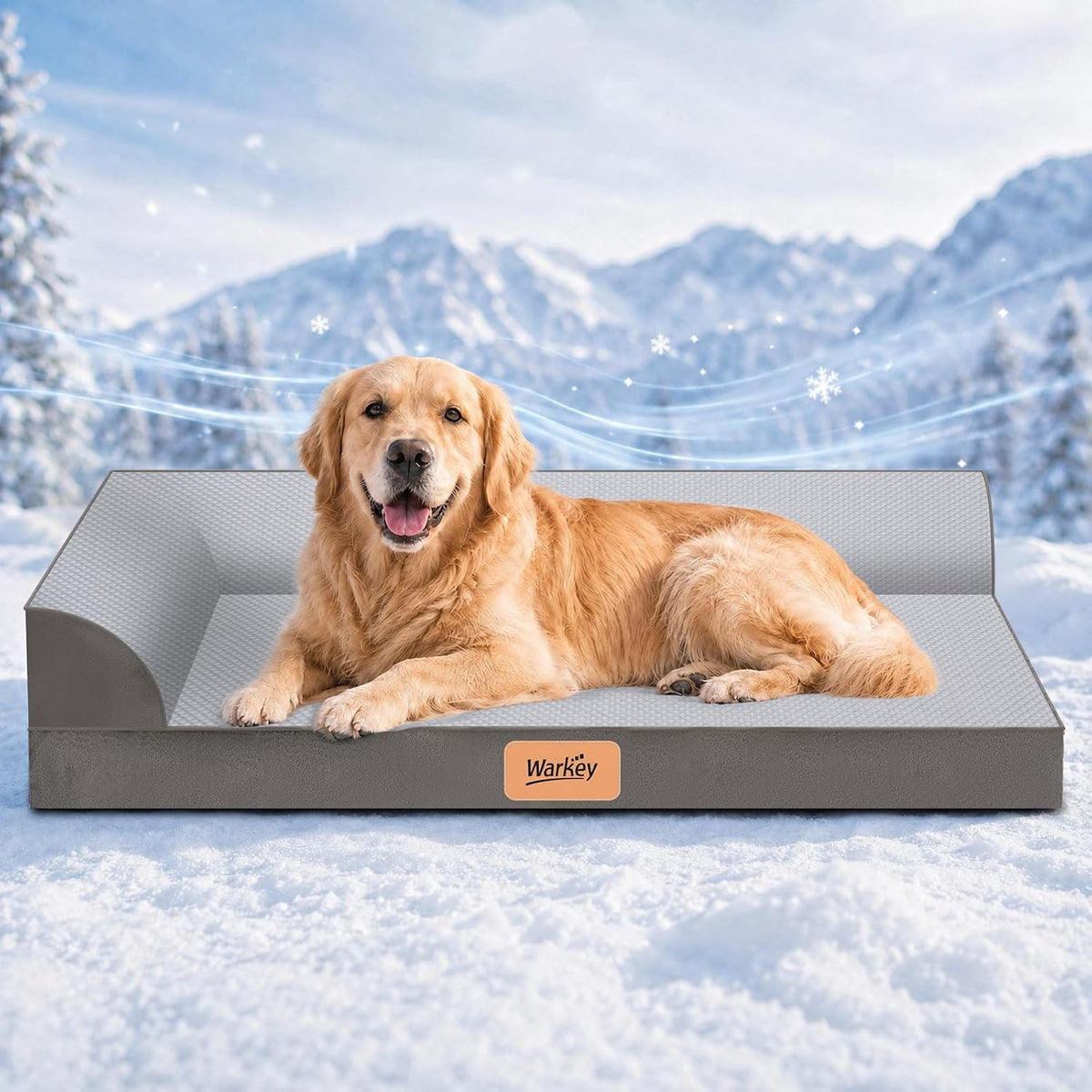 Cooling Orthopedic Dog Bed for Extra Large Dogs, Memory Foam Pet Bed with Removable Washable Cover & Non-Slip Bottom, Comfortable Dog Couch Bed for Golden Retriever, Size: 49.1"*38 * 8.1"