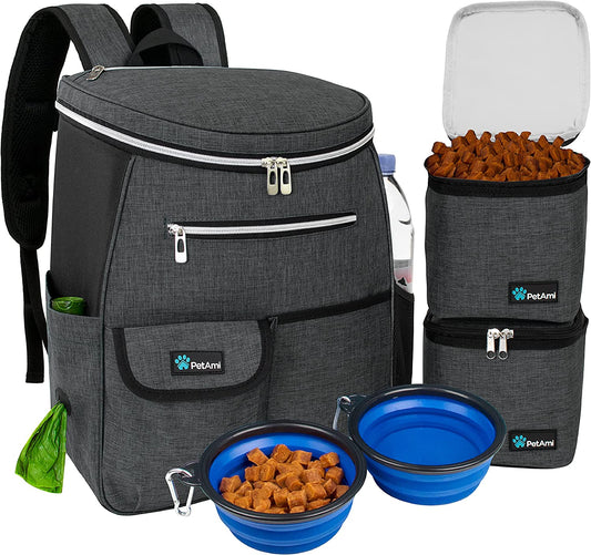 Petami Dog Travel Backpack 27L Airline Approved Pet Supplies Bag, Dark Gray