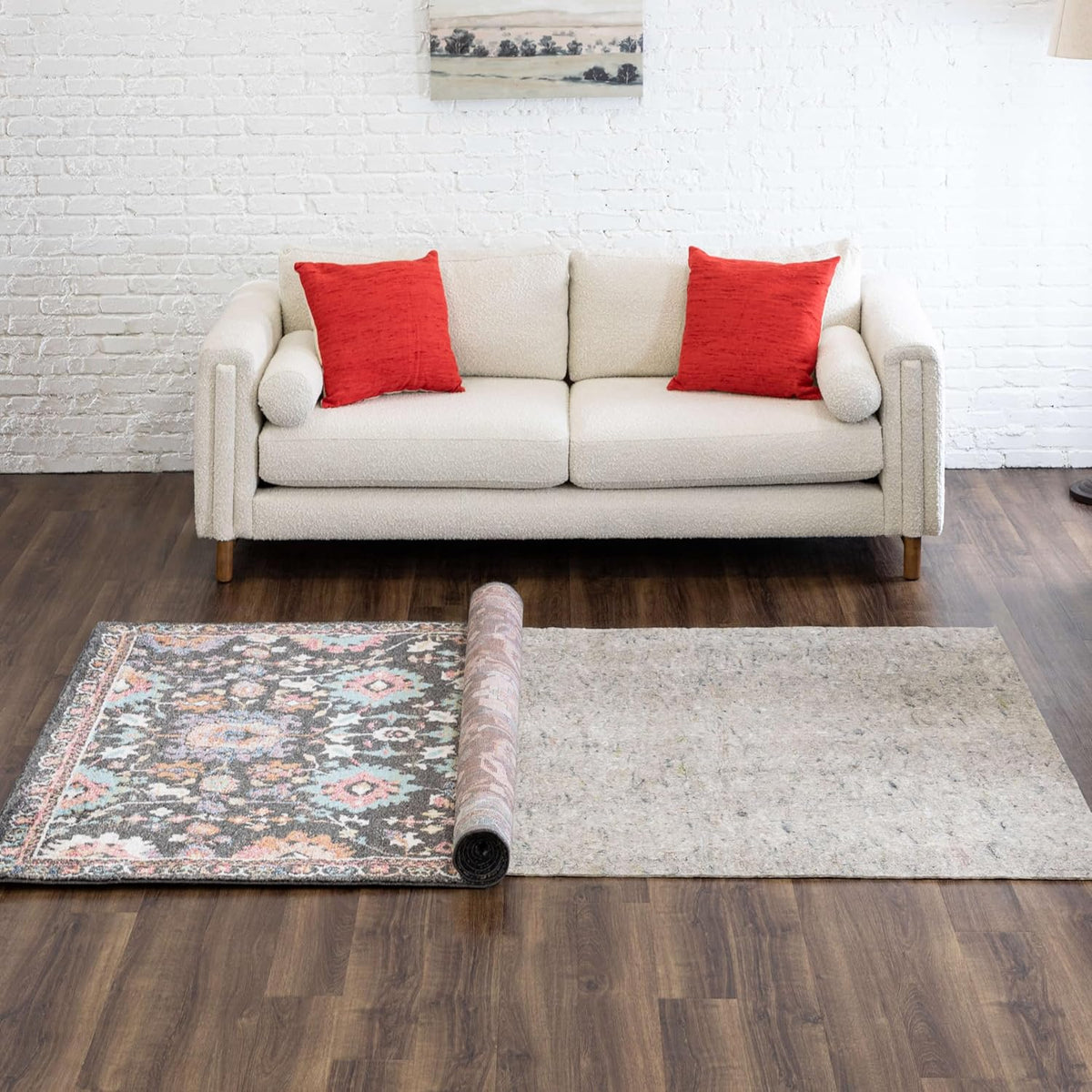 Mohawk Home Non Slip Rug Pad 6' X 9'- 1/4" Thick Felt + Latex Rubber Gripper - Dual Surface Cushion for Hardwood, Carpet, Tile Floors, Made in USA