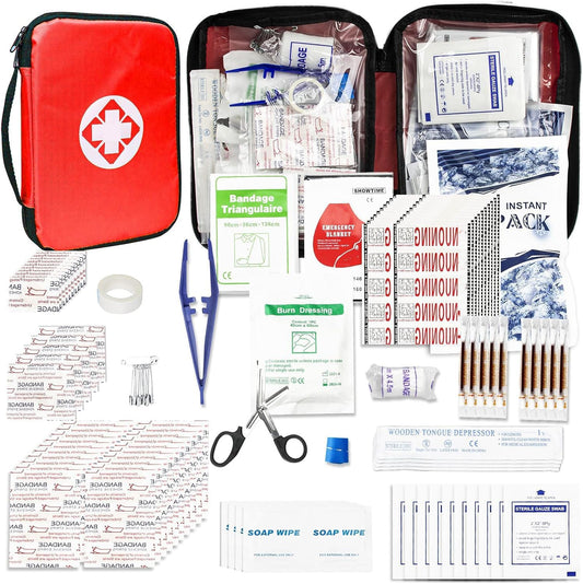 First Aid Kit 300PCS Car Home Camping Essentials Red 1St Aid