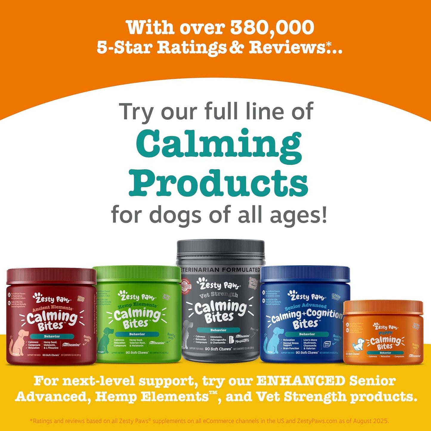 Zesty Paws Calming Chews for Dogs - for Everyday Stress, Relaxation, Composure, and Separation Turkey 90 Count
