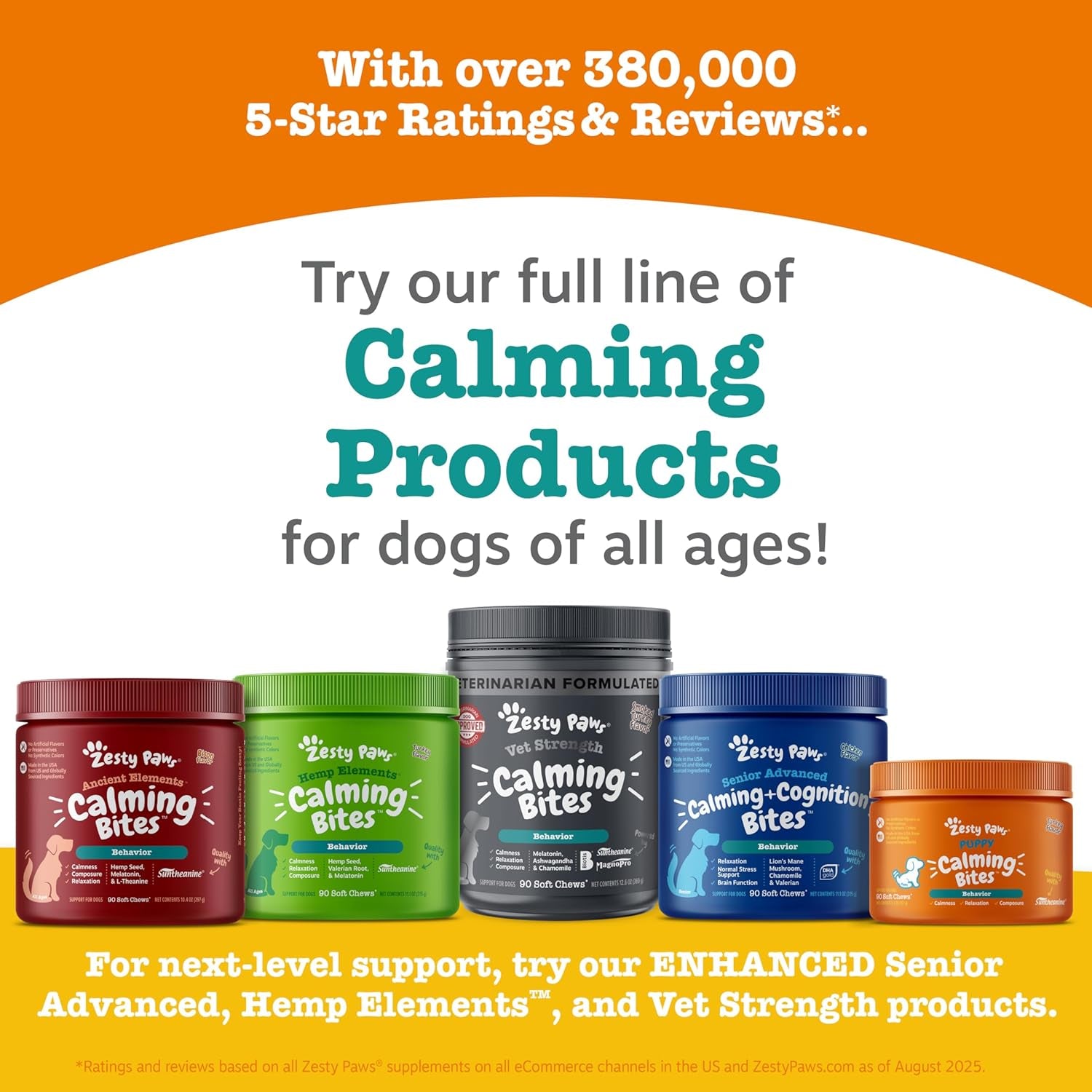 Zesty Paws Calming Chews for Dogs - for Everyday Stress, Relaxation, Composure, and Separation Turkey 90 Count