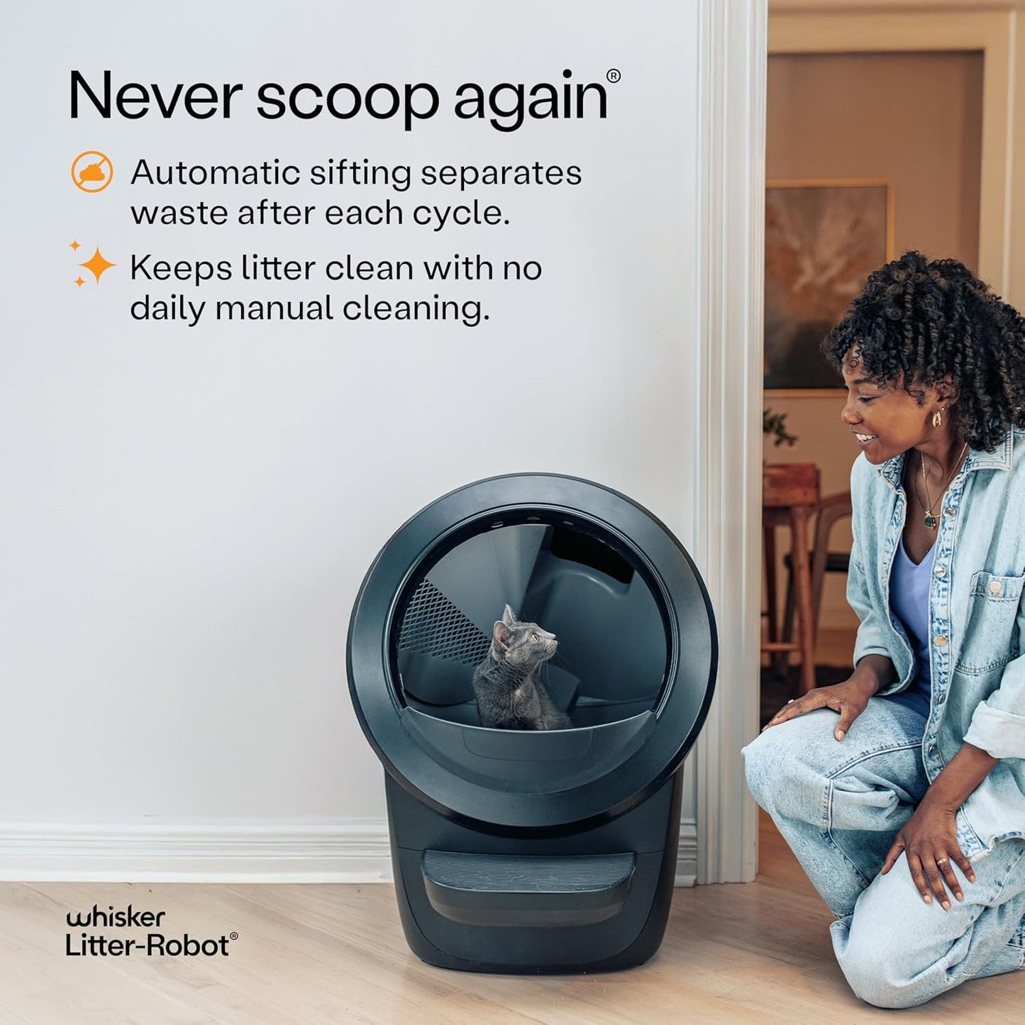 Whisker Litter-Robot 4 Supply Bundle, Black - Automatic, Self-Cleaning Cat Litter Box, Includes Litter-Robot 4, 3 Odortrap Refills, 10 Liners, 30 Cleaner Wipes, & 2 Carbon Filters