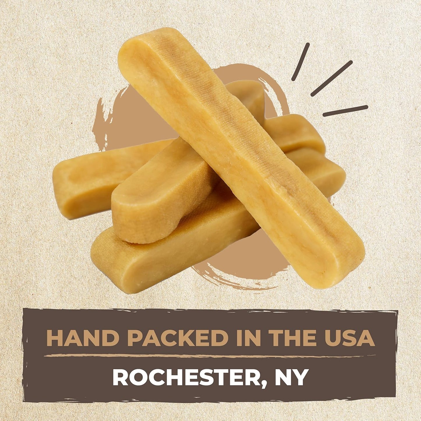 Mighty Paw Yak Cheese Chews for Dogs - All-Natural Long Lasting Pet Treats - Odorless Limited-Ingredient Chews for Puppies & Power-Chewers (Medium, 4 Pack)