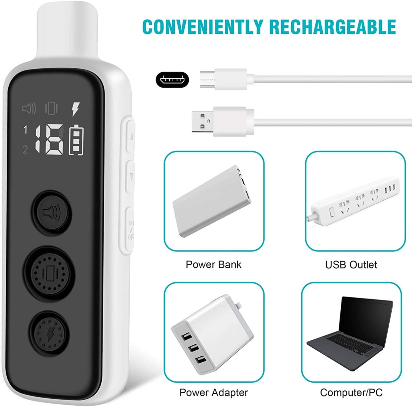Bousnic Dog Shock Collar for 2 Dogs - (8-120Lbs) Waterproof Rechargeable Electric Dog Training Collar with Remote for Small Medium Large Dogs with Beep Vibration Safe Shock Modes(Grey)