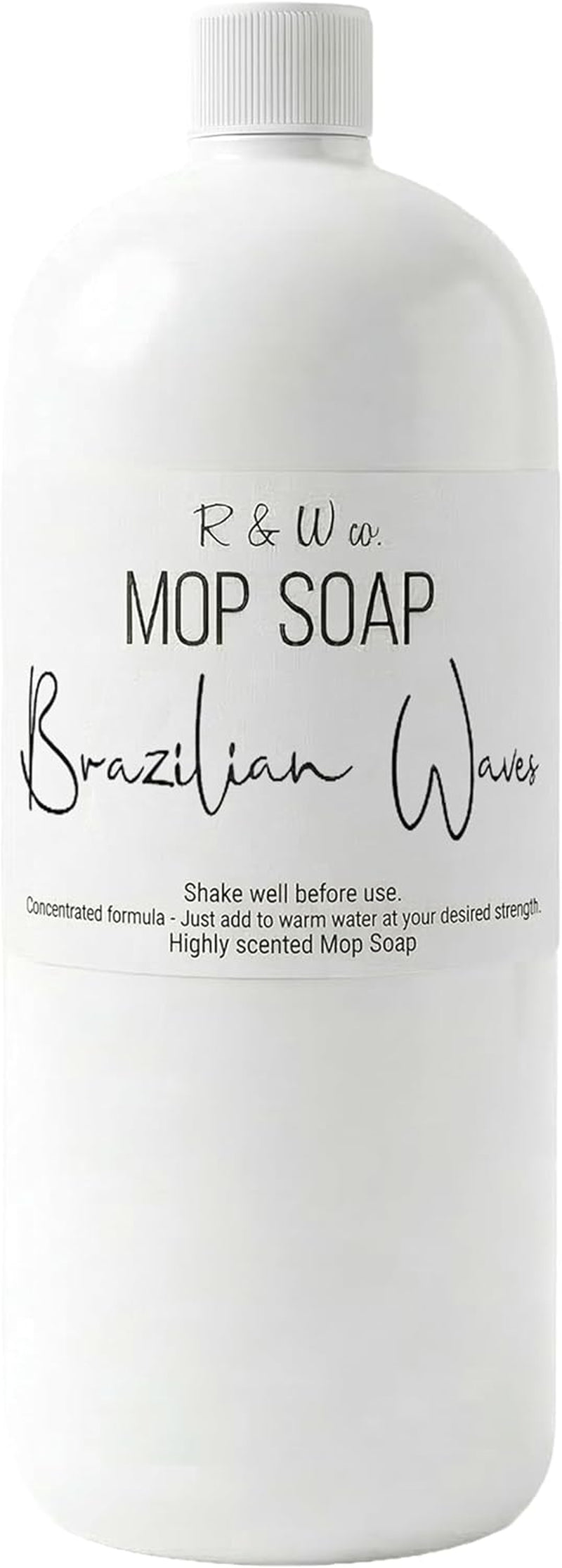 R&W CO. Original 32 Oz Premium Mop Soap Brazilian Waves Scented, Gentle Floor Cleaner for All Surfaces, Non-Toxic, Pet and Skin Safe Formula, Streak-Free Shine