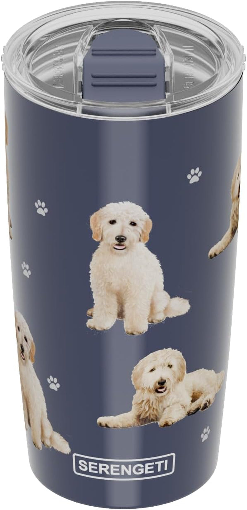 SERENGETI Goldendoodle 20 Oz. Stainless Steel, Vacuum Insulated Tumbler with Spill Proof Lid - 3D Print - Insulated Travel Mug for Hot or Cold Drinks (Goldendoodle Tumbler)