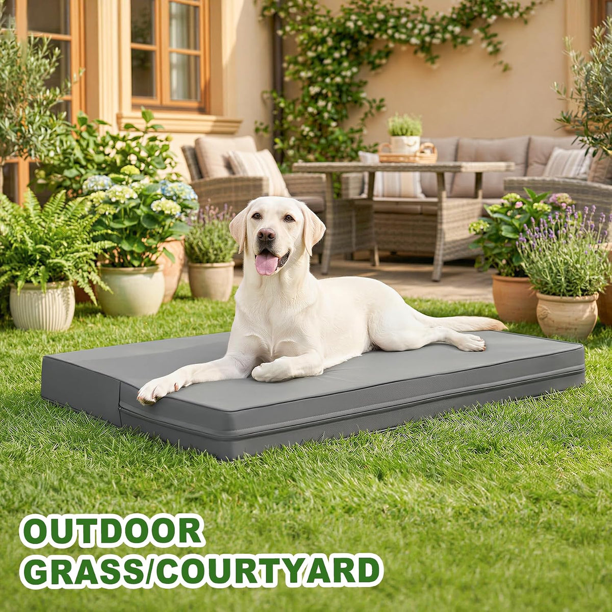 Outdoor Waterproof Dog Bed Large Washable XL Crate Pad 42" Leather Wipeable
