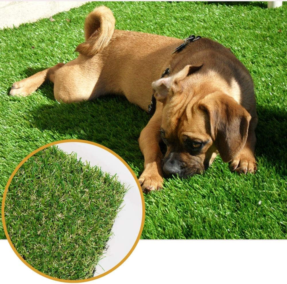 Artificial Grass Lawn Turf 4 FT X 7 FT(28 Square FT) 0.8Inch Realistic Synthetic Grass Mat, Indoor Outdoor Garden Lawn Landscape for Pets,Fake Faux Grass Rug with Drainage Holes