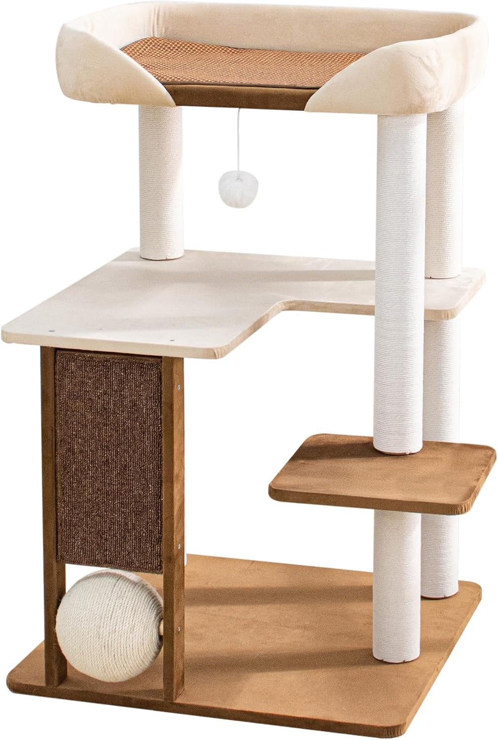 37.5" Cat Tree for Large & Senior Cats with Low Step & Sisal Board