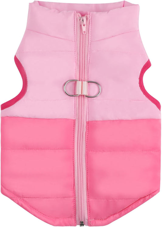 Winter Dog Coat with Leash Ring,Jackets Puppy Cold Weather Coats