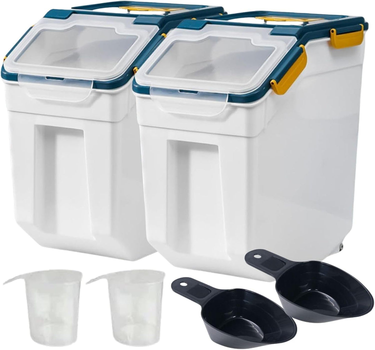Saim 2-Pack 50Lb Flour & Rice Storage Container with Wheels, Dark Blue