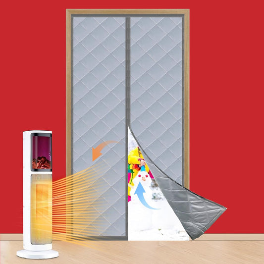 Thermal Insulated Door Curtain, Magnetic Draft Blocker for Winter, 36 X 82