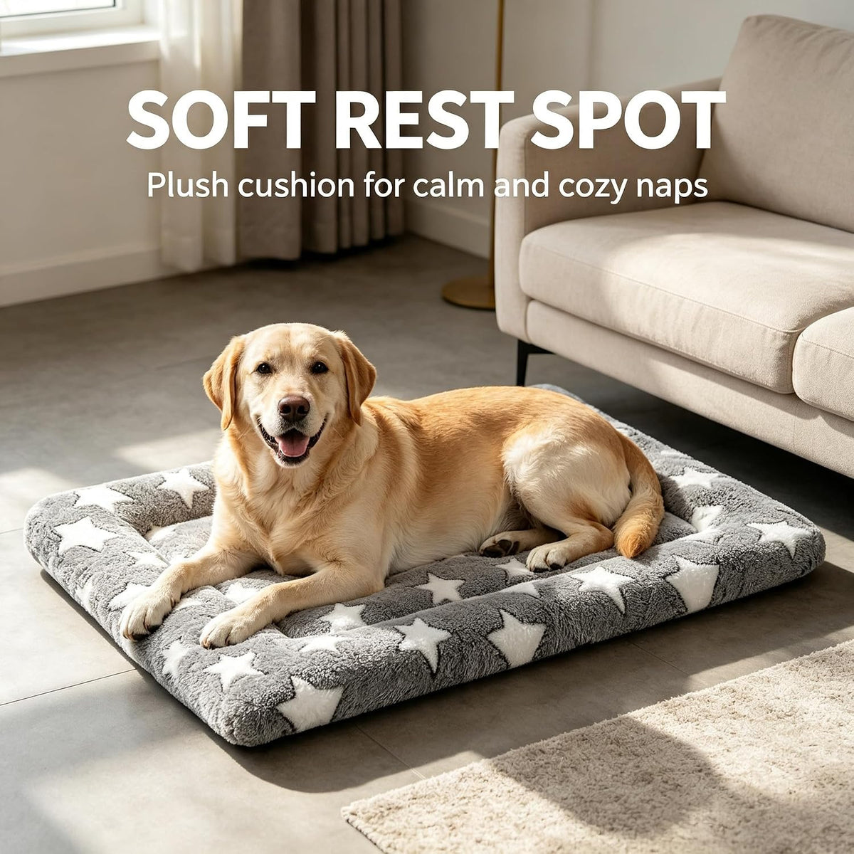 Dog Bed Mat - Reversible Dog Crate Bed Mats, Soft & Breathable Kennel Pad, Durable Crate Bed for Small Medium Large Dogs & Cats